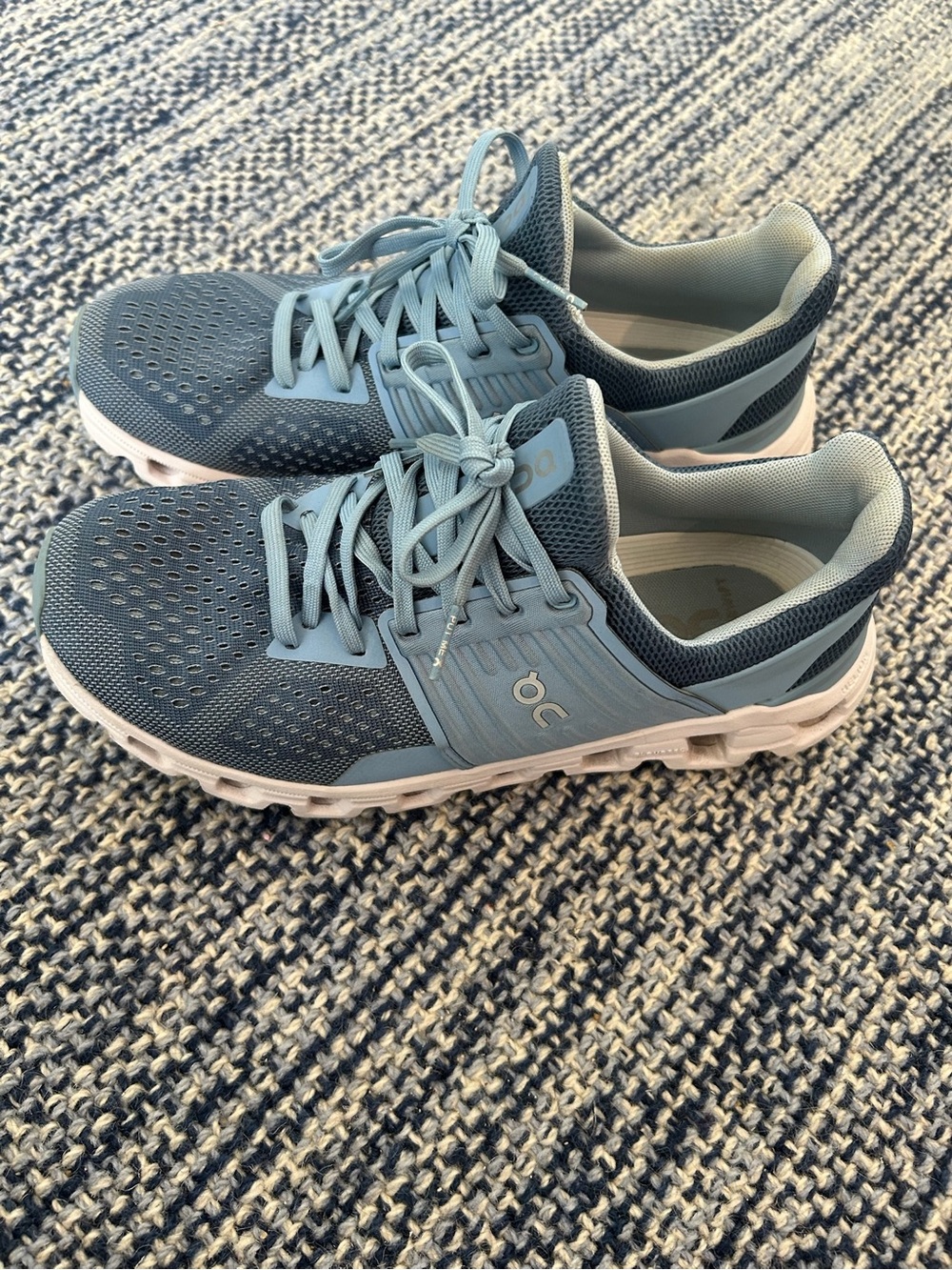 On Running Women's Blue Mesh Athletic Running Shoes